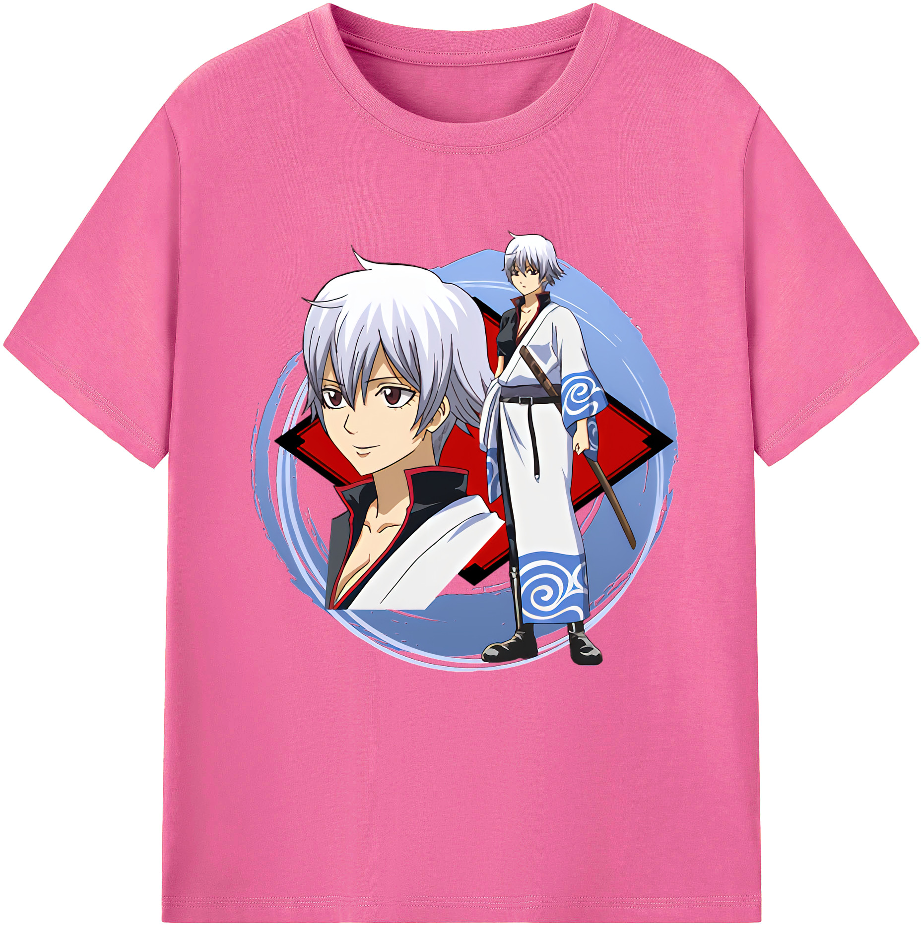 （画像用） ぎんたま 坂田銀時（さかたぎんとき） 神楽 志村新八（しむら しんぱち） GINTAMA Sakata Gintoki Kagura Shimura Shinpachi レディースカジュアルプリントTシャツ（綿100％）
